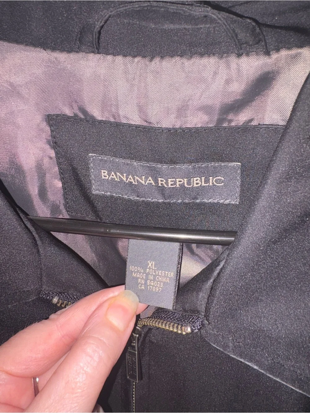 Banana Republic Black Lightweight Zip-Front Shirt Jacket